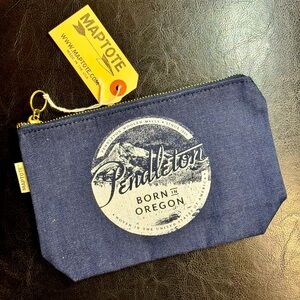Pendleton Maptote Zippered & Gusseted Denim Pouch (NWT)